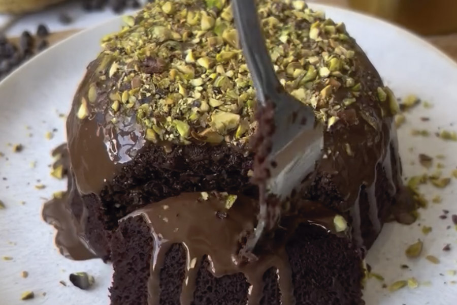 Bizcocho de chocolate y plátano