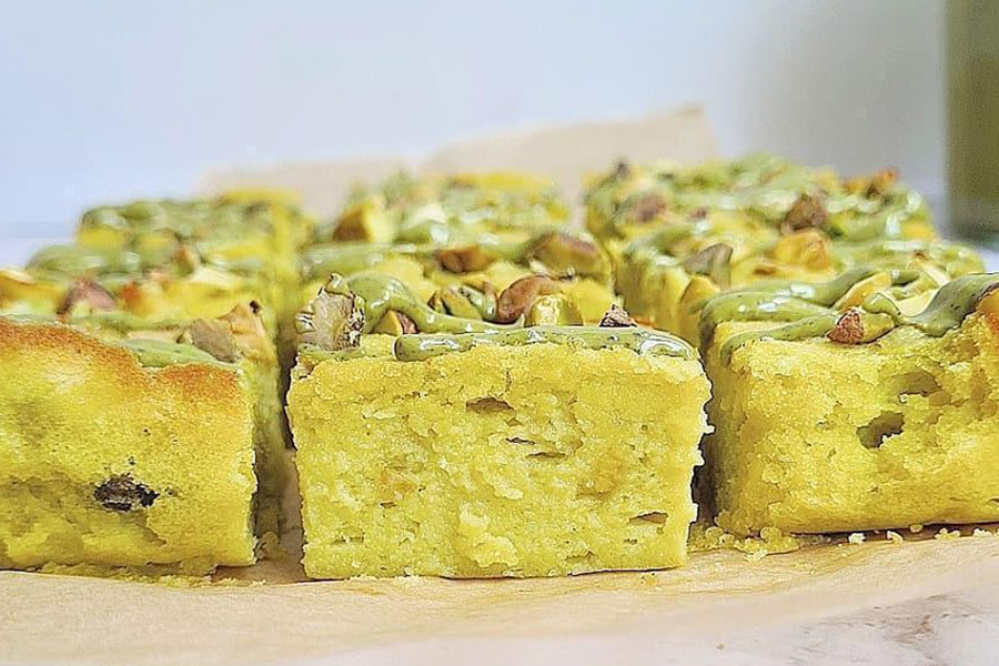 blondie de pistacho y aguacate