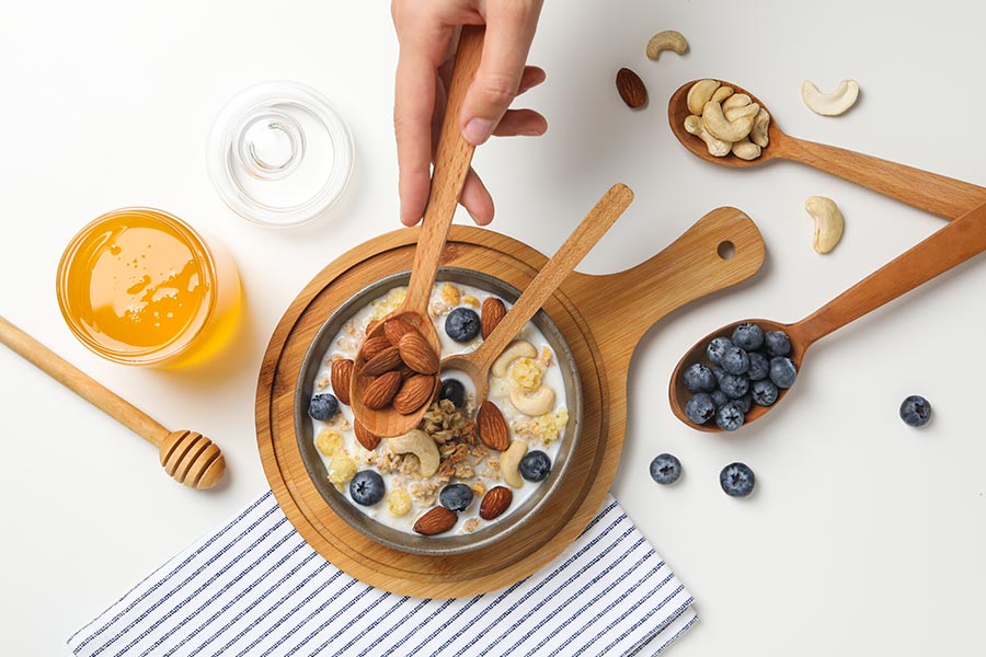desayuno con frutos secos