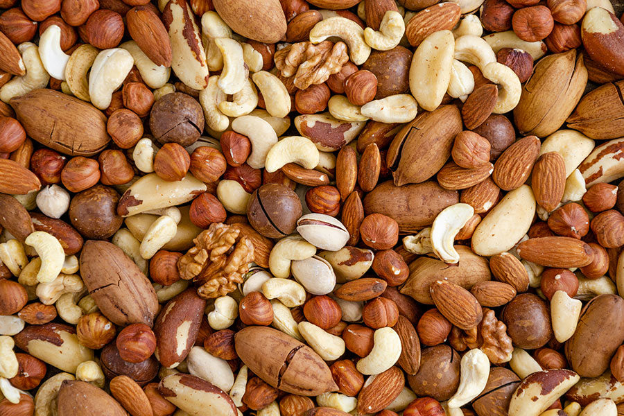 frutos secos listos para comer