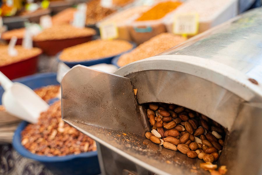 producción de cacahuete en mercado local